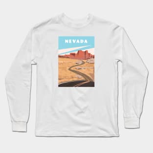 Nevada, USA.Retro travel poster Long Sleeve T-Shirt
